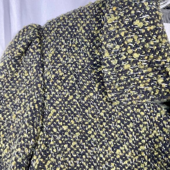 Vintage BB Dakota Cotton Blend Tweed Empire Waist Twee Coat Green Academia S - Picture 10 of 13